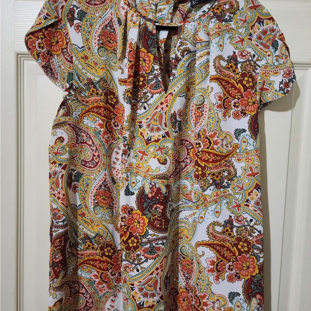 Floral Paisley Print Top